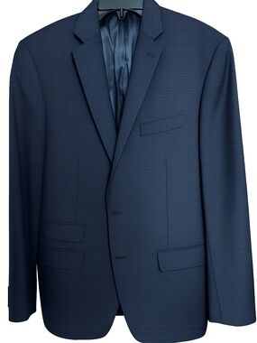 Calvin Klein Men's Navy Blue Classic Two-Button Suit Jacket